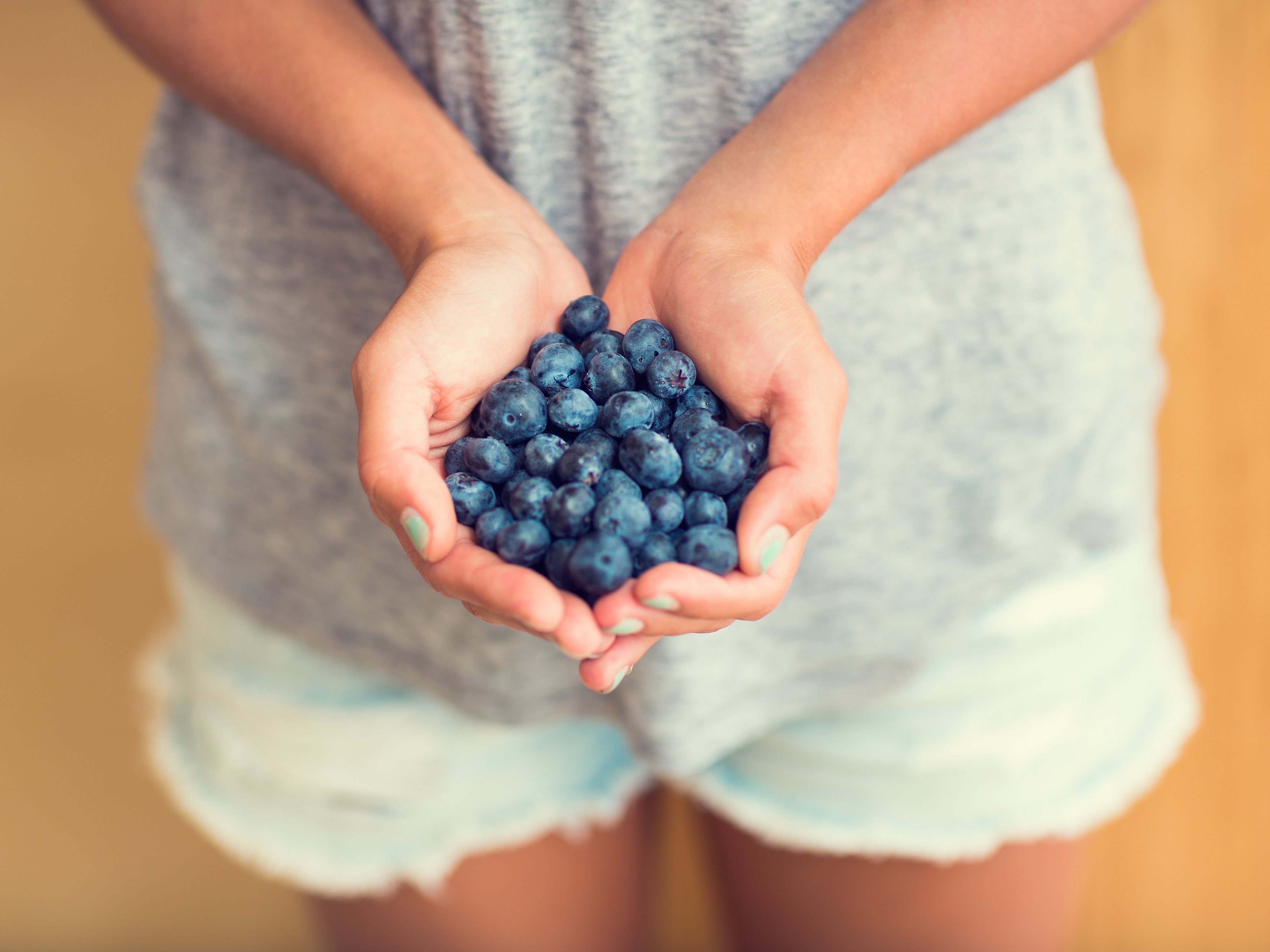 Woman with fresh picked blueberries - Fernleigh Lodge