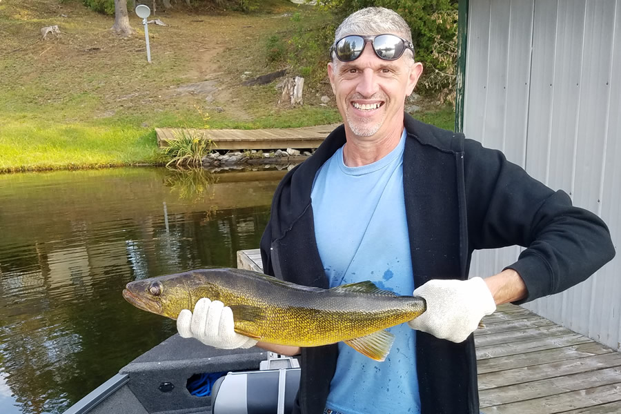 Here's a large Walleye-Pickerel caught at Fernleigh Lodge, 2017.